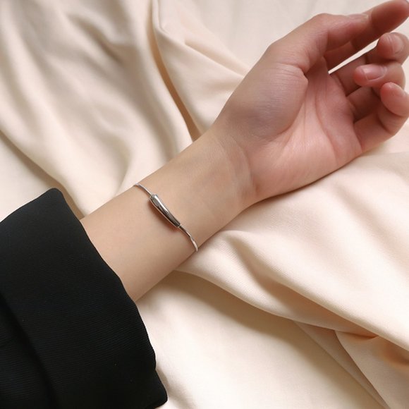 #NEW 925 Sterling Silver Simple Bar Bracelet A - Picture 7 of 10